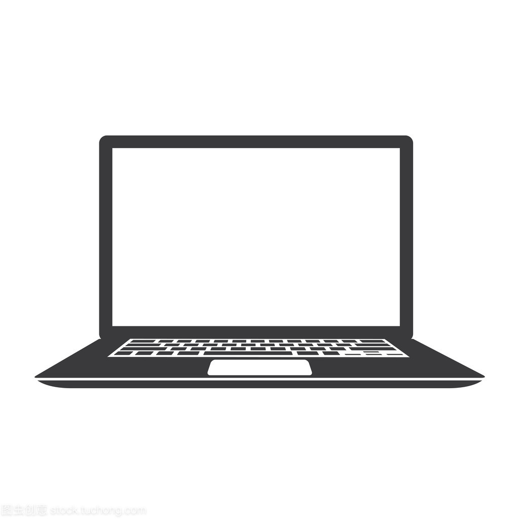 孤立的白色背景上的筆記本電腦矢量圖圖標(biāo) 軟件與輔助設(shè)備的核心視覺元素